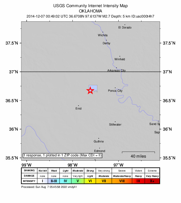 Did You Feel It? map: shaking reported by the public