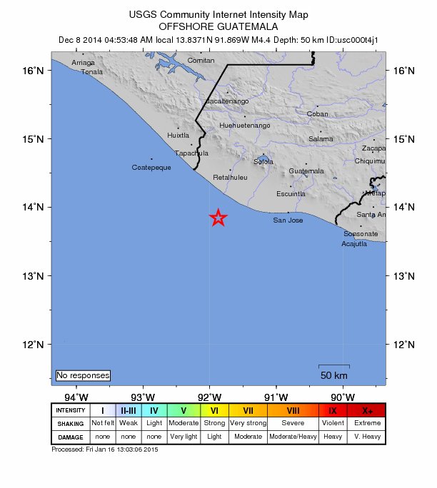 Did You Feel It? map: shaking reported by the public