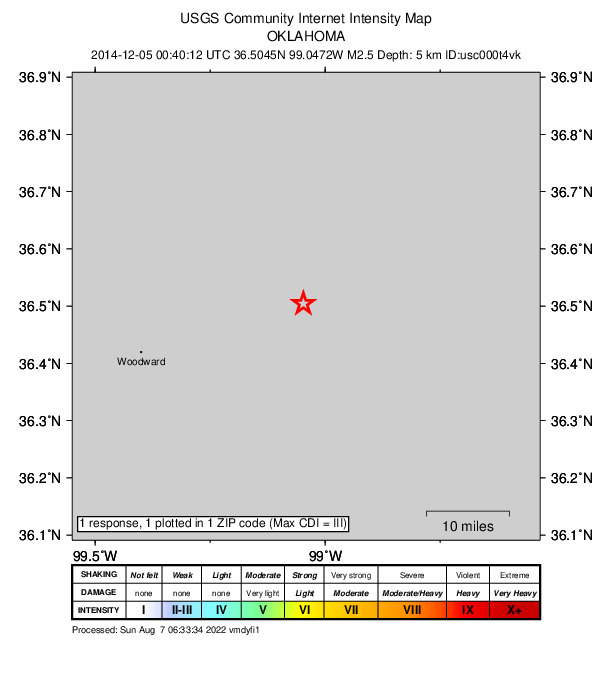 Did You Feel It? map: shaking reported by the public