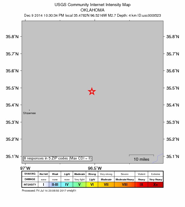 Did You Feel It? map: shaking reported by the public