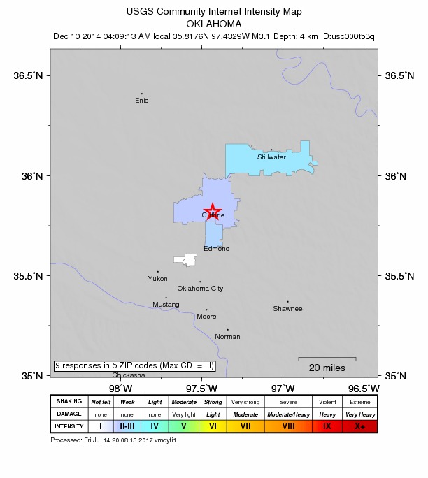 Did You Feel It? map: shaking reported by the public