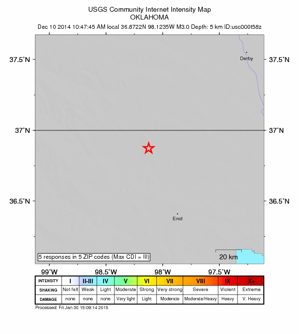 Did You Feel It? map: shaking reported by the public