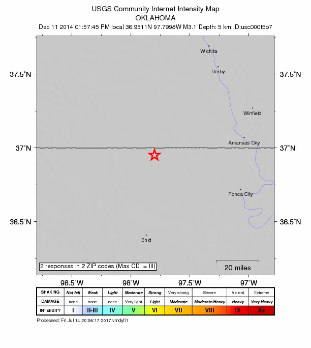 Did You Feel It? map: shaking reported by the public