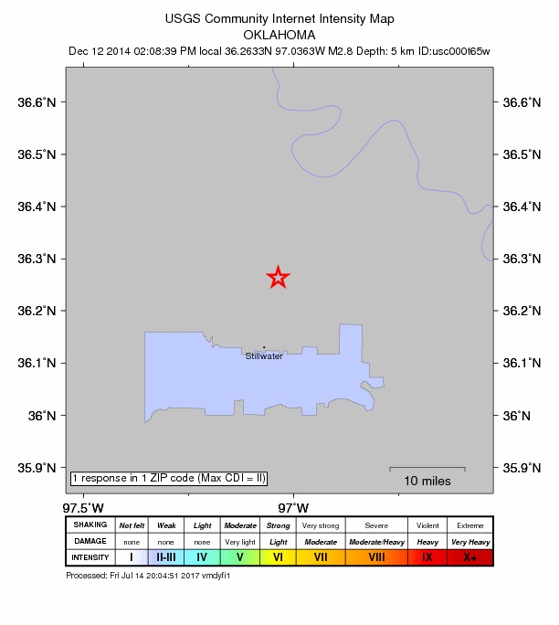 Did You Feel It? map: shaking reported by the public
