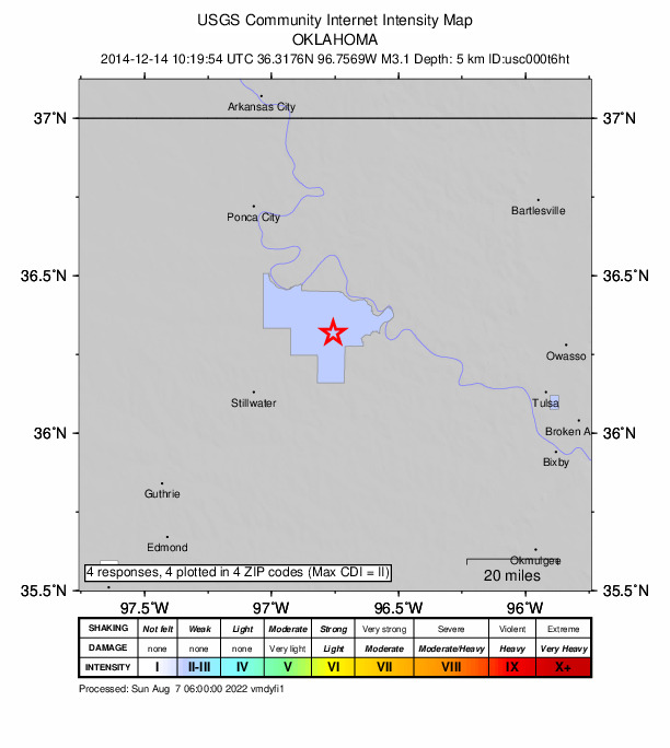 Did You Feel It? map: shaking reported by the public