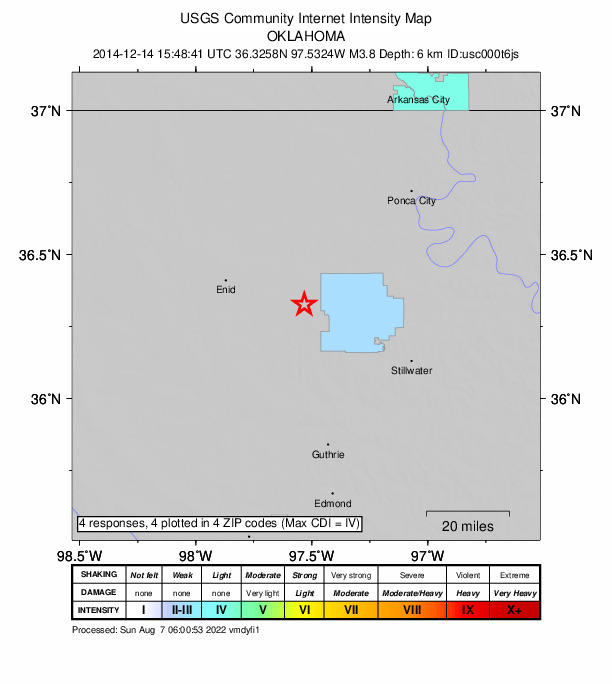 Did You Feel It? map: shaking reported by the public