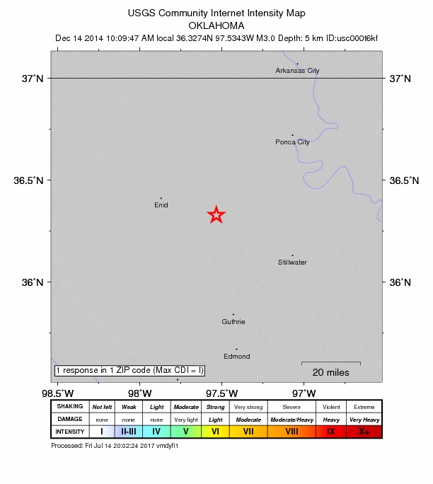 Did You Feel It? map: shaking reported by the public
