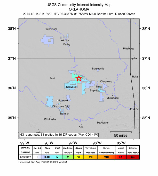 Did You Feel It? map: shaking reported by the public