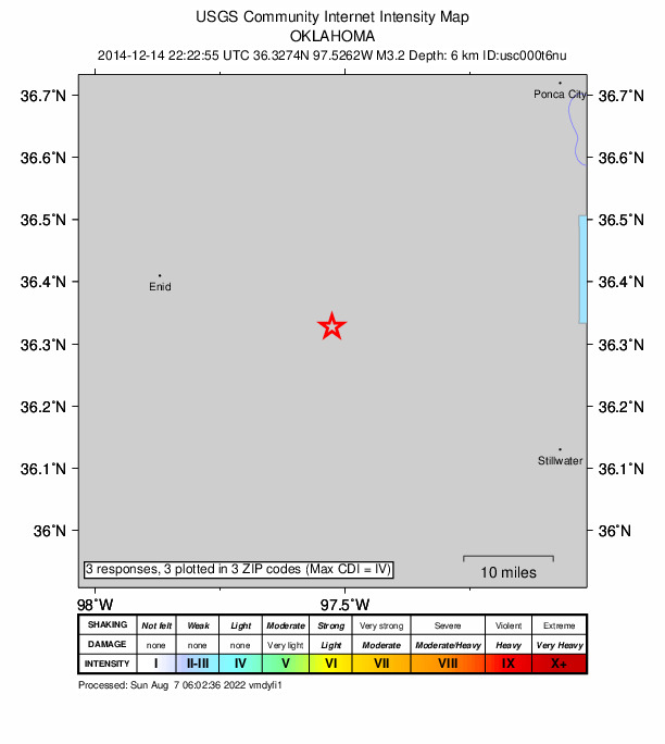 Did You Feel It? map: shaking reported by the public