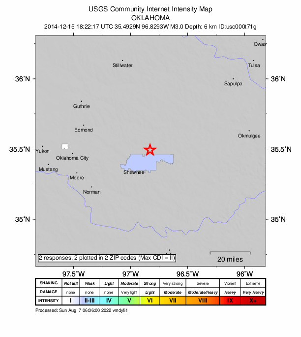 Did You Feel It? map: shaking reported by the public