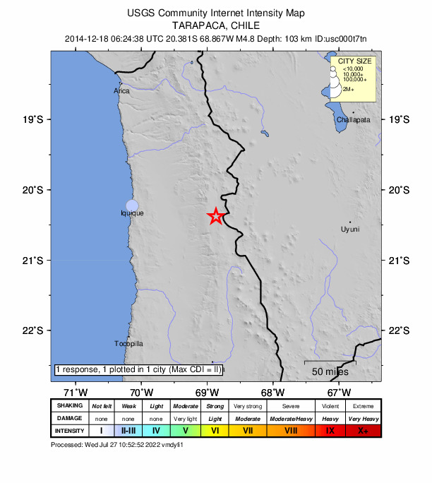Did You Feel It? map: shaking reported by the public