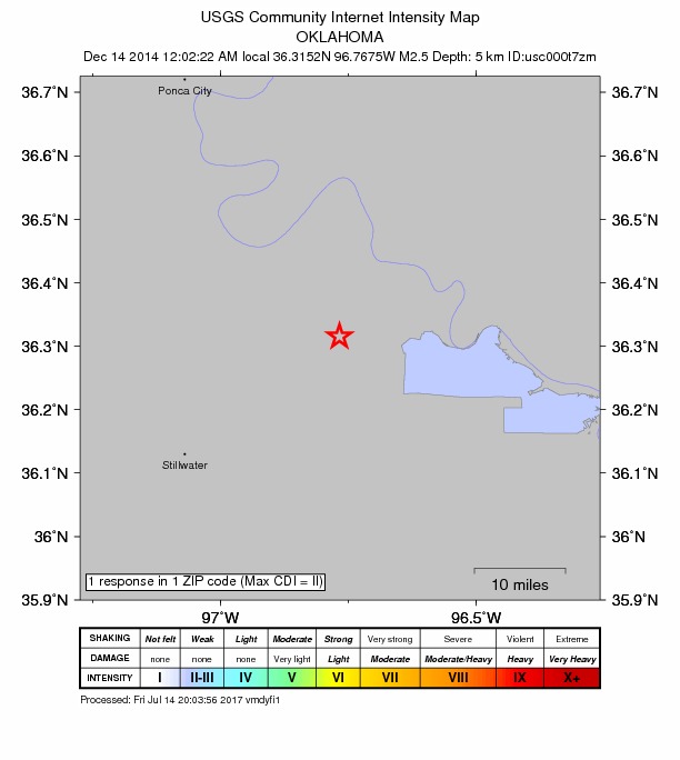 Did You Feel It? map: shaking reported by the public