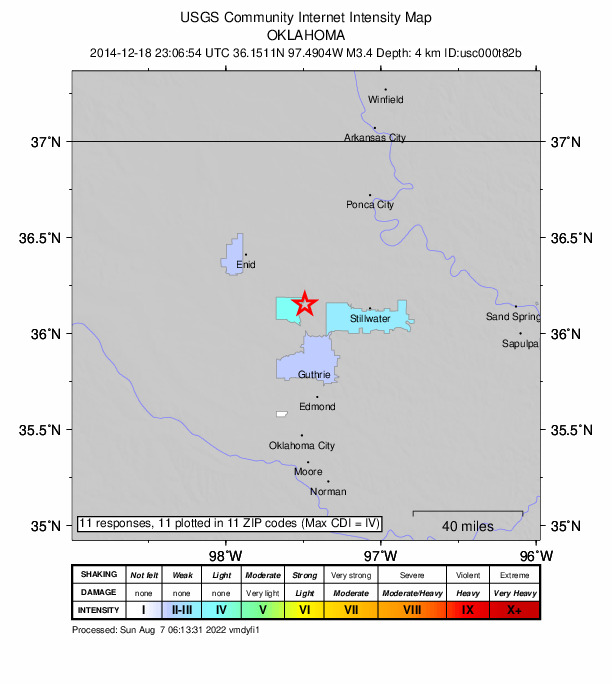 Did You Feel It? map: shaking reported by the public