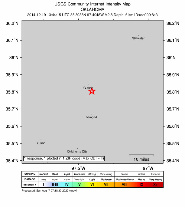 Did You Feel It? map: shaking reported by the public