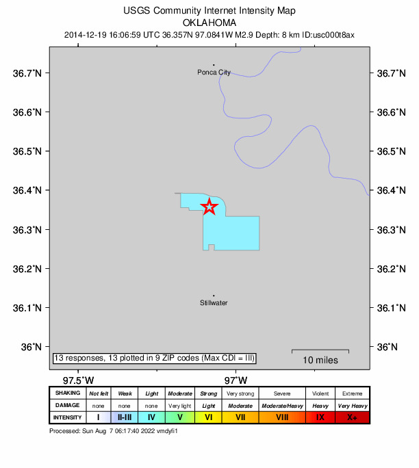 Did You Feel It? map: shaking reported by the public