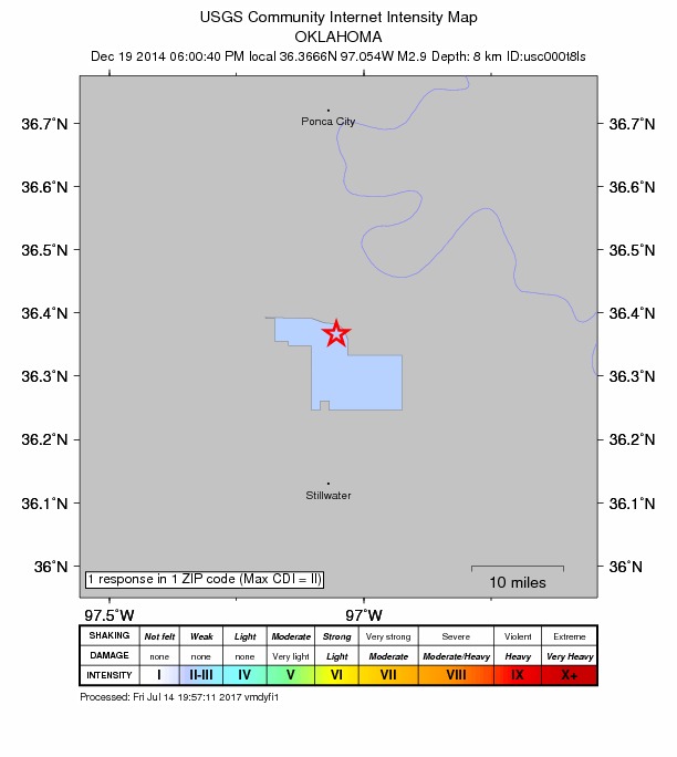 Did You Feel It? map: shaking reported by the public