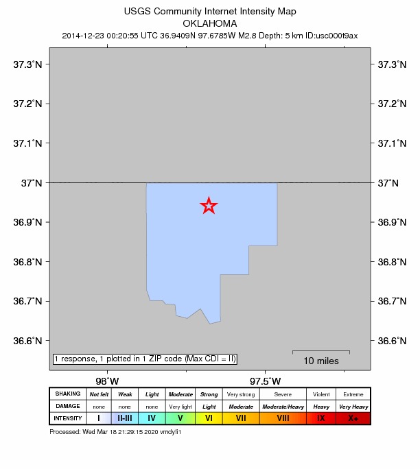 Did You Feel It? map: shaking reported by the public