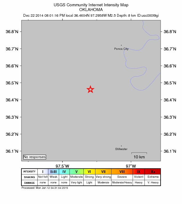 Did You Feel It? map: shaking reported by the public