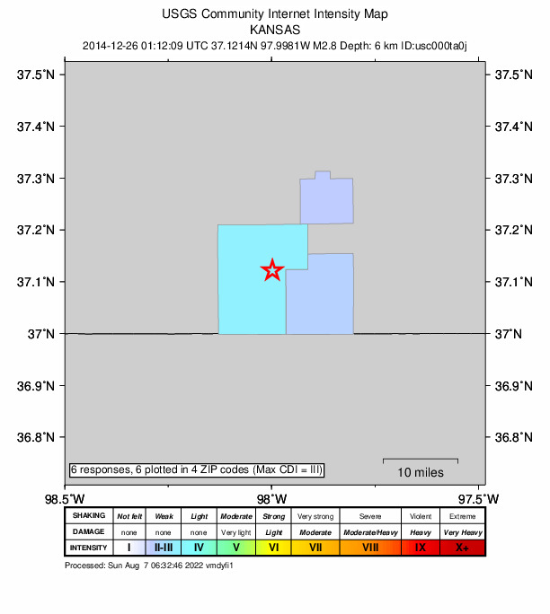 Did You Feel It? map: shaking reported by the public