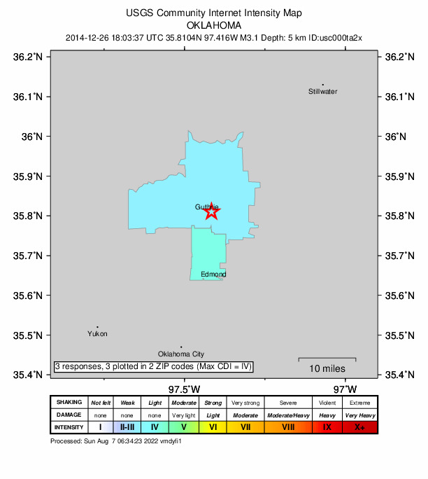 Did You Feel It? map: shaking reported by the public