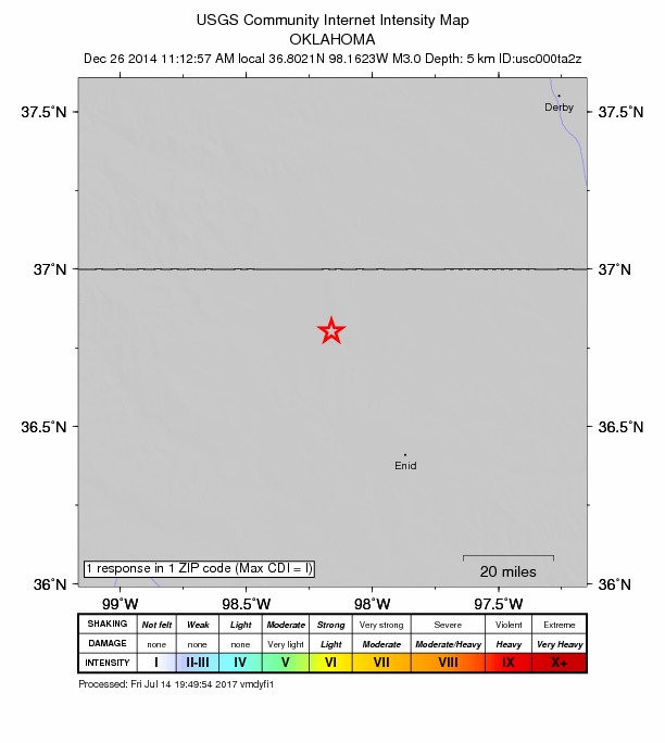 Did You Feel It? map: shaking reported by the public