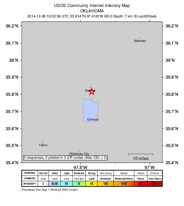 Did You Feel It? map: shaking reported by the public