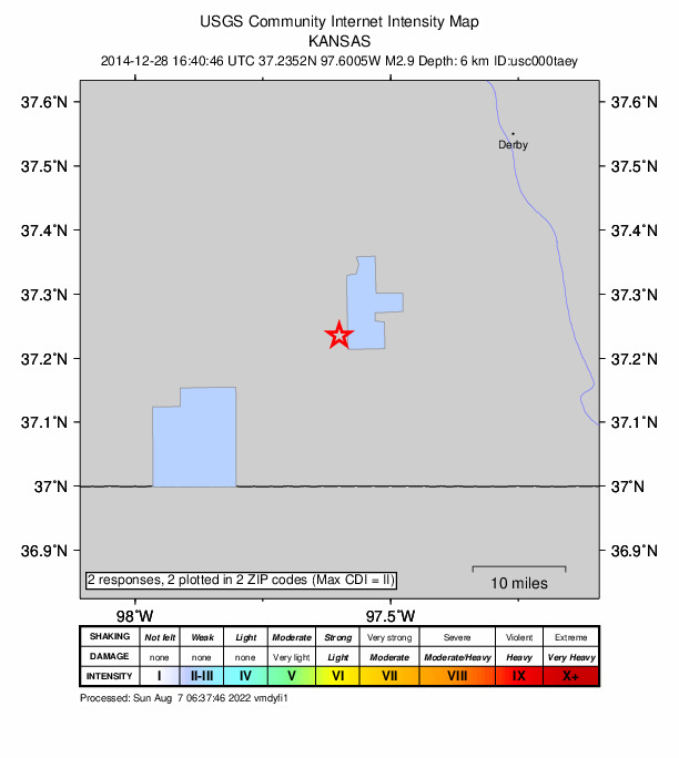 Did You Feel It? map: shaking reported by the public