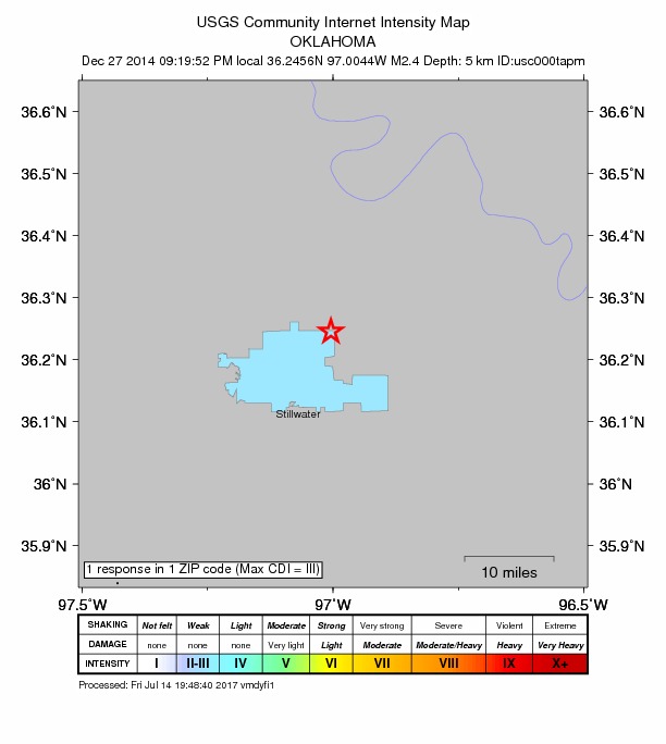 Did You Feel It? map: shaking reported by the public