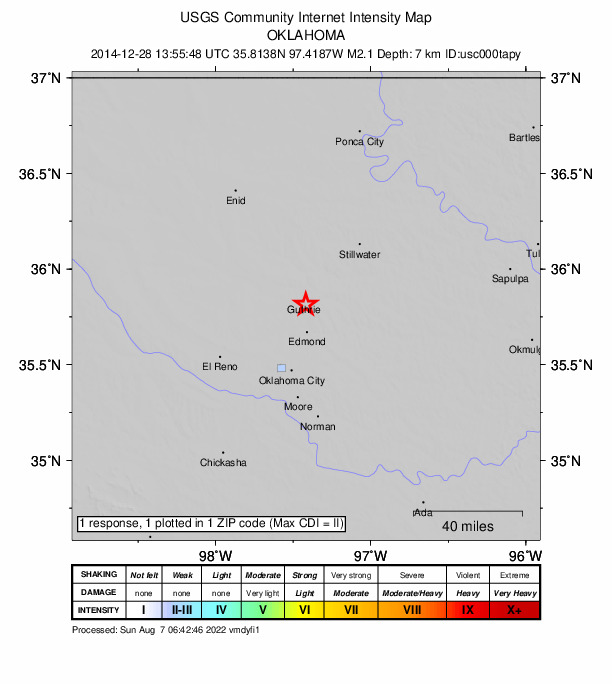 Did You Feel It? map: shaking reported by the public