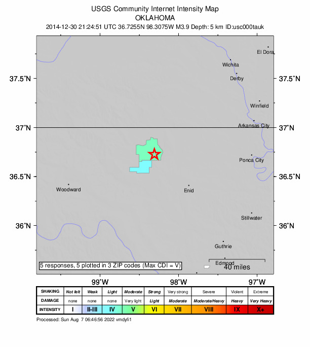 Did You Feel It? map: shaking reported by the public