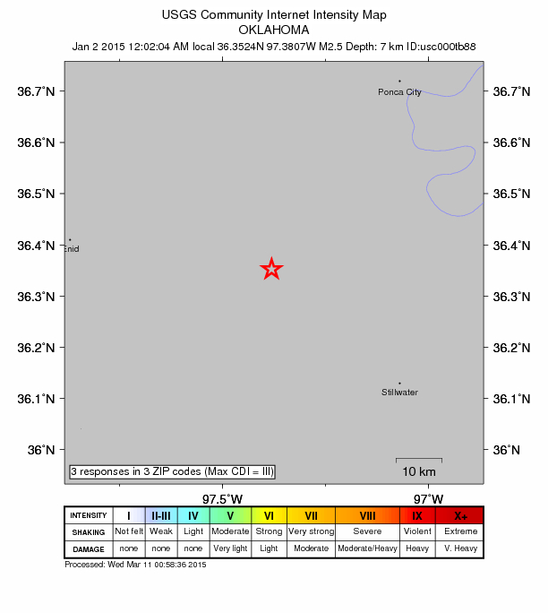Did You Feel It? map: shaking reported by the public
