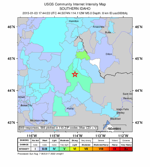 Did You Feel It? map: shaking reported by the public