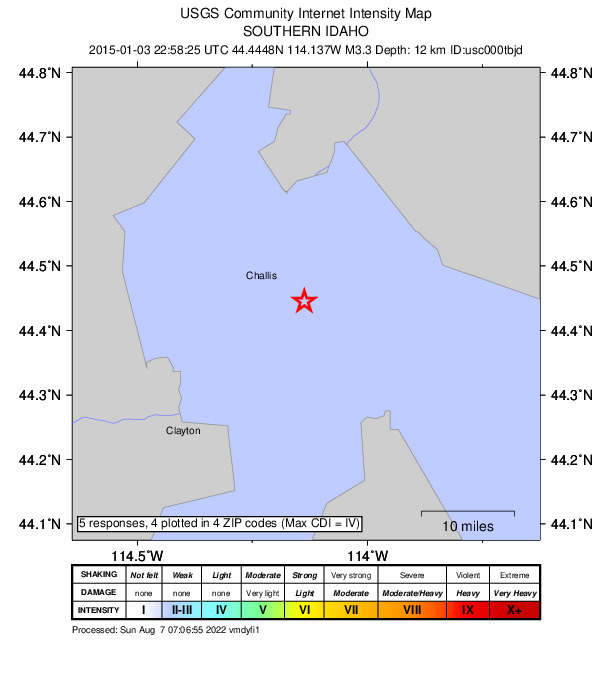 Did You Feel It? map: shaking reported by the public