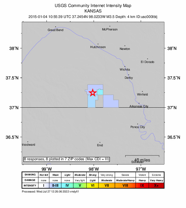 Did You Feel It? map: shaking reported by the public