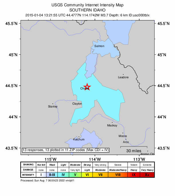 Did You Feel It? map: shaking reported by the public