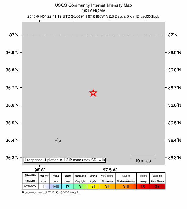 Did You Feel It? map: shaking reported by the public