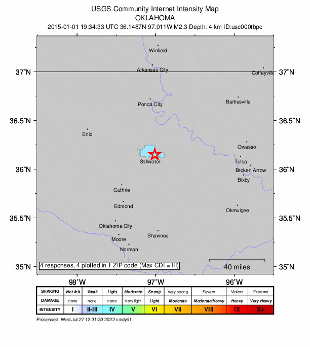 Did You Feel It? map: shaking reported by the public