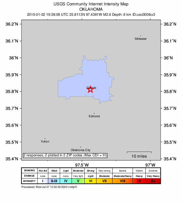 Did You Feel It? map: shaking reported by the public