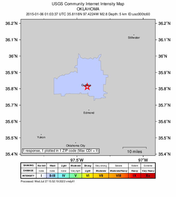 Did You Feel It? map: shaking reported by the public