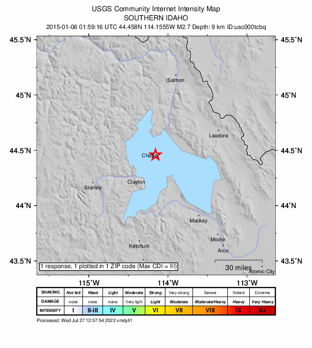 Did You Feel It? map: shaking reported by the public