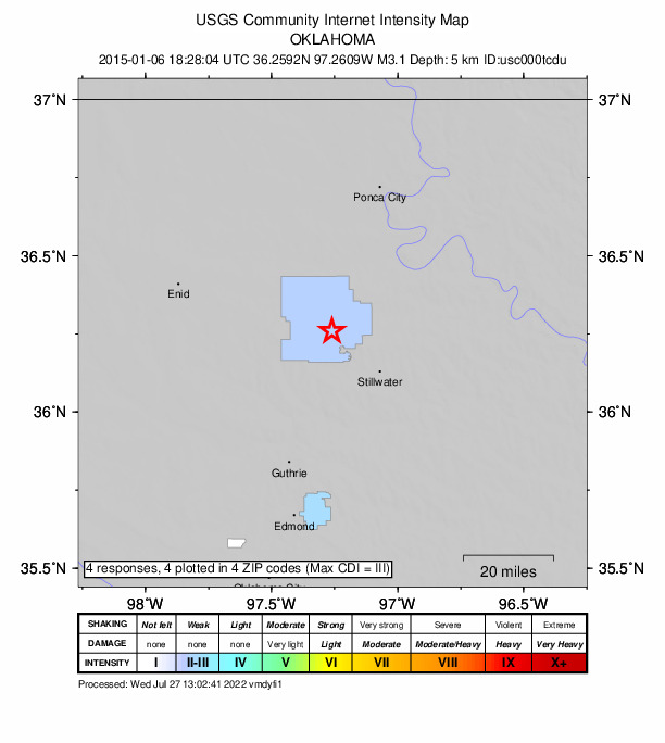 Did You Feel It? map: shaking reported by the public