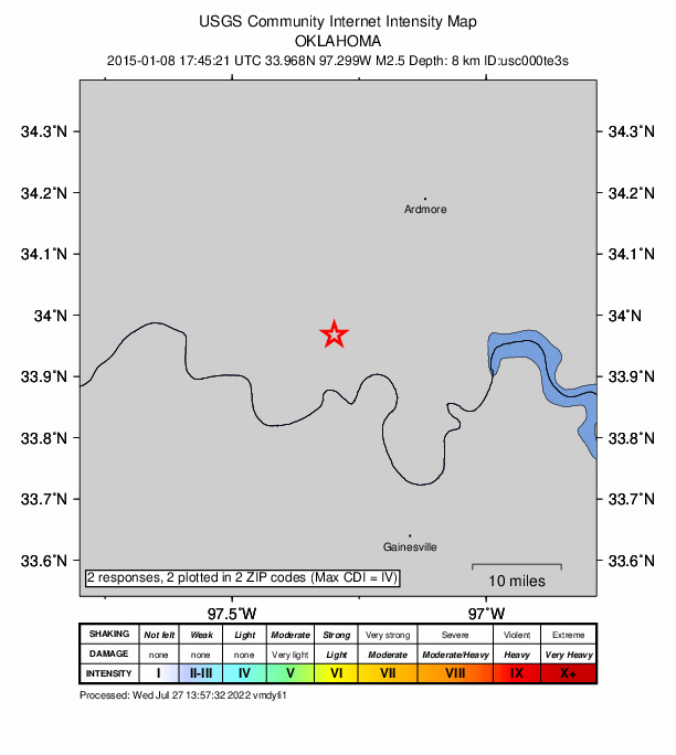 Did You Feel It? map: shaking reported by the public