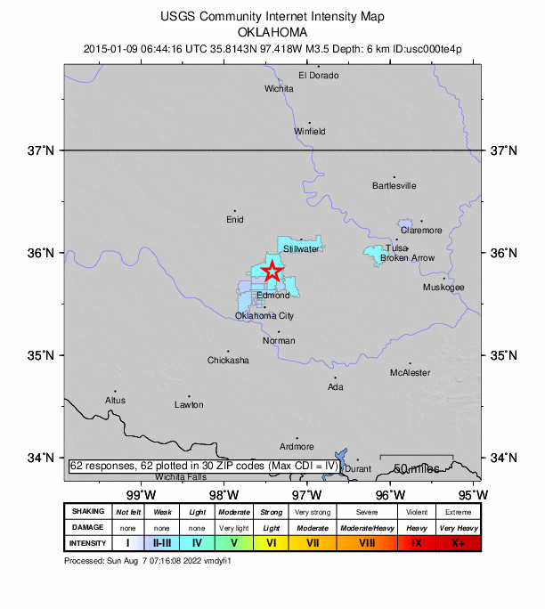 Did You Feel It? map: shaking reported by the public