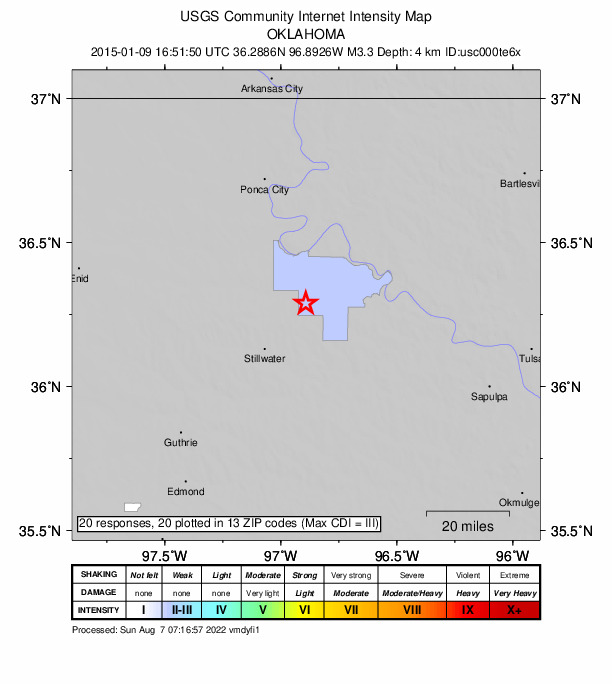 Did You Feel It? map: shaking reported by the public