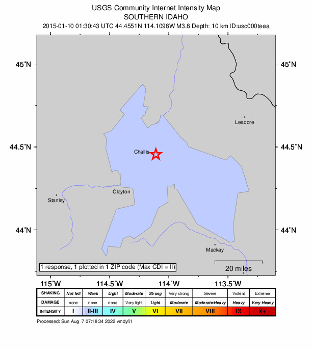 Did You Feel It? map: shaking reported by the public