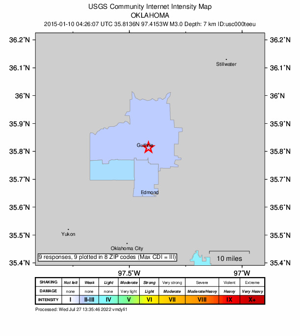 Did You Feel It? map: shaking reported by the public