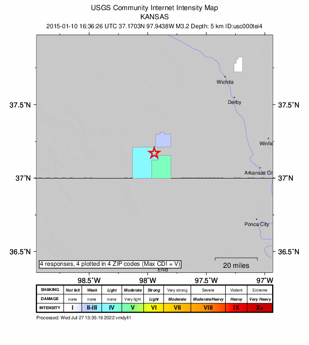 Did You Feel It? map: shaking reported by the public