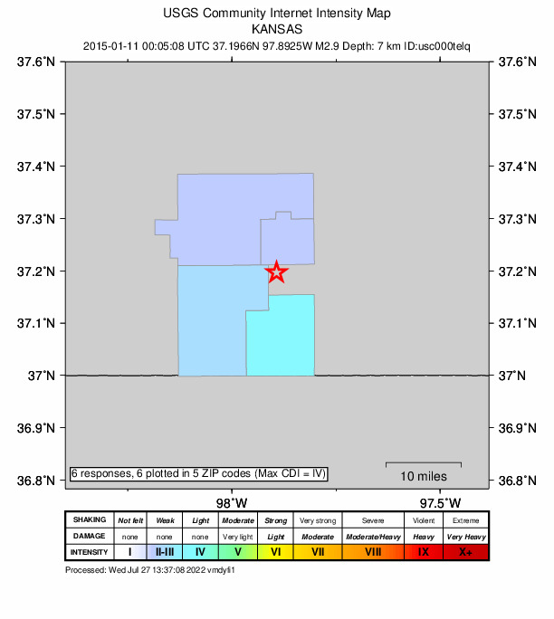 Did You Feel It? map: shaking reported by the public