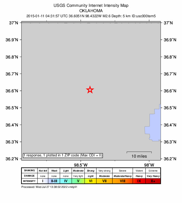Did You Feel It? map: shaking reported by the public
