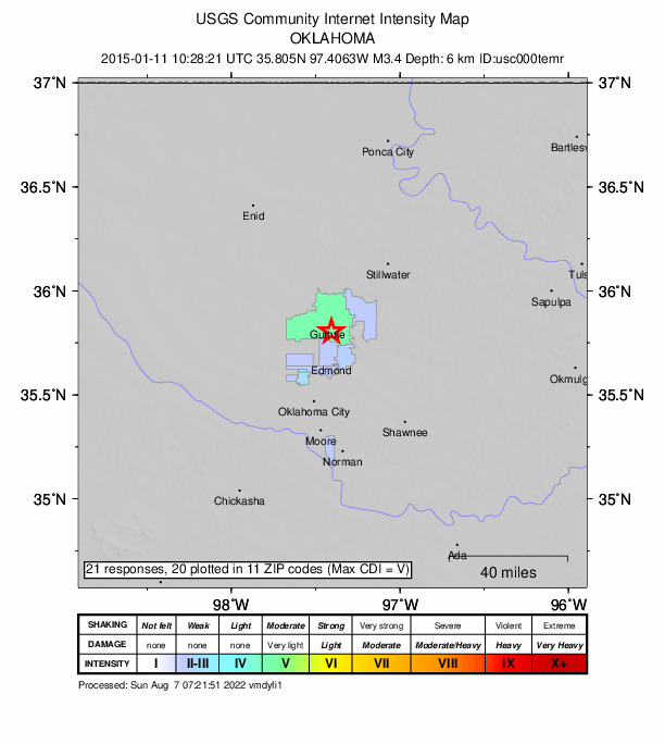 Did You Feel It? map: shaking reported by the public